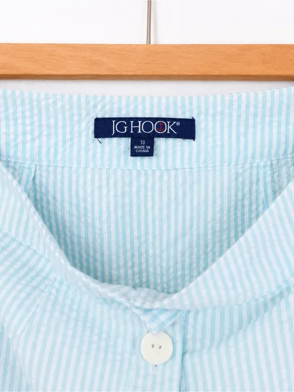 Light Blue and White stripes Maxi Button-Front Skirt - Women - Image 5