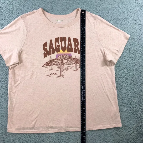 Old Navy Saguaro Desert Graphic Tee Women XL Tall Pink Western Retro Slub Cotton - Image 9