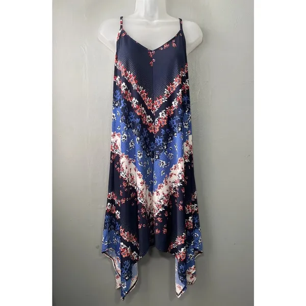 Maurices Sundress Size Medium Strappy Handkerchief Hem Boho Romantic Vacation - Image 3