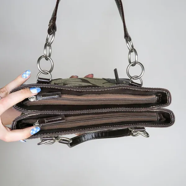 Vintage Y2K Brown CC Logo Shoulder Bag - Image 5