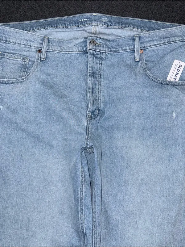 NEW Old Navy Mid Rise Slouchy Wide Leg Jeans Light Wash Baggy Button Fly Sz 18 - Image 4