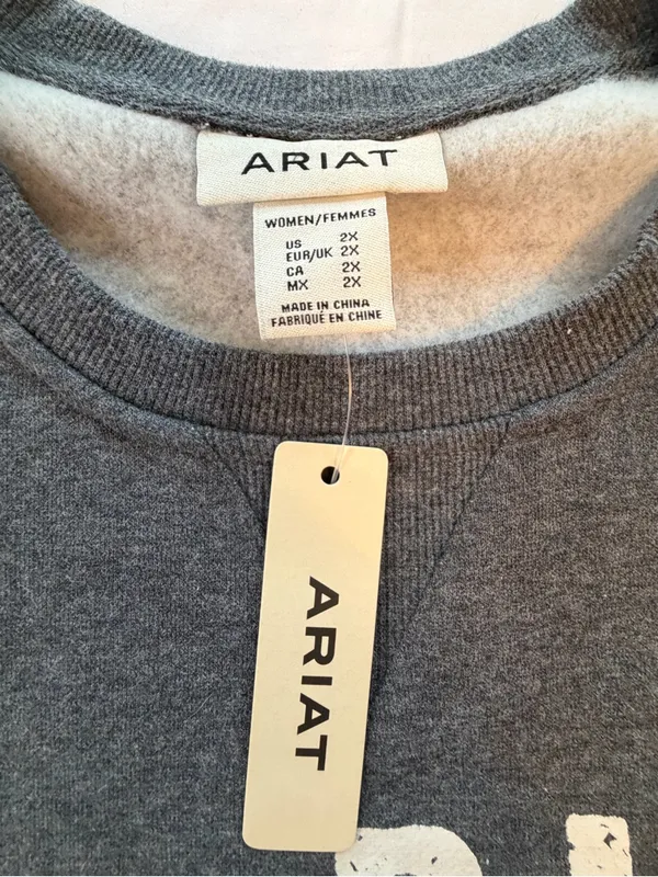Ariat To Ride Born Western Graphic Oversized Crew Sweatshirt 2X NWT Rodeo - Image 6