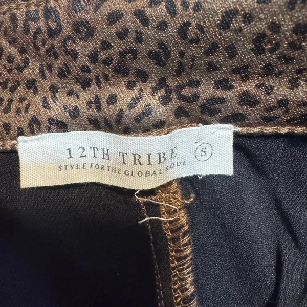 12th Tribe Womens After Hours Coated Leopard Pants Small - Image 9