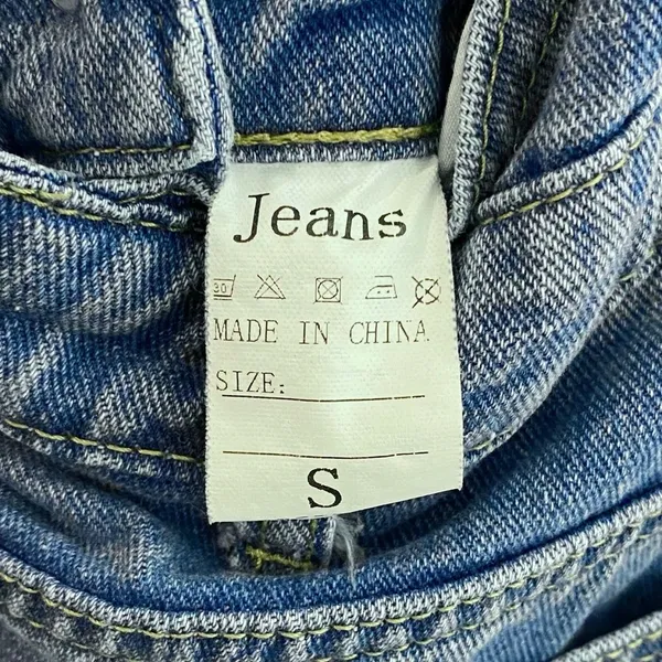 Vintage Y2K Straight Leg Distressed Medium Wash Denim Bib Jean Overalls Size S - Image 6