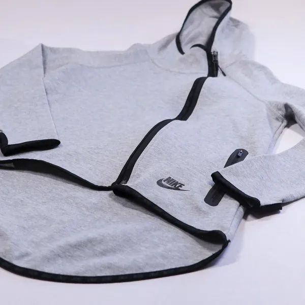 Nike Tech Fleece Asymmetric Cape Hoodie Women XS Grey Full Zip High Low 669613 - Image 4