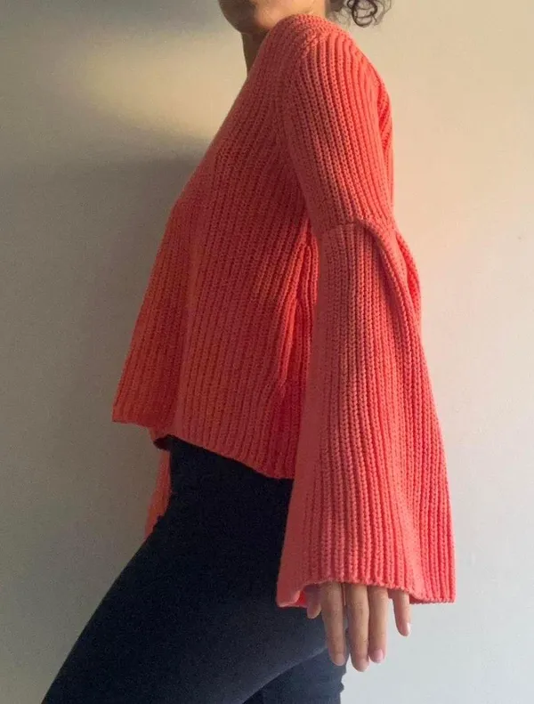 Free People Salmon Pink Sweater - Image 2