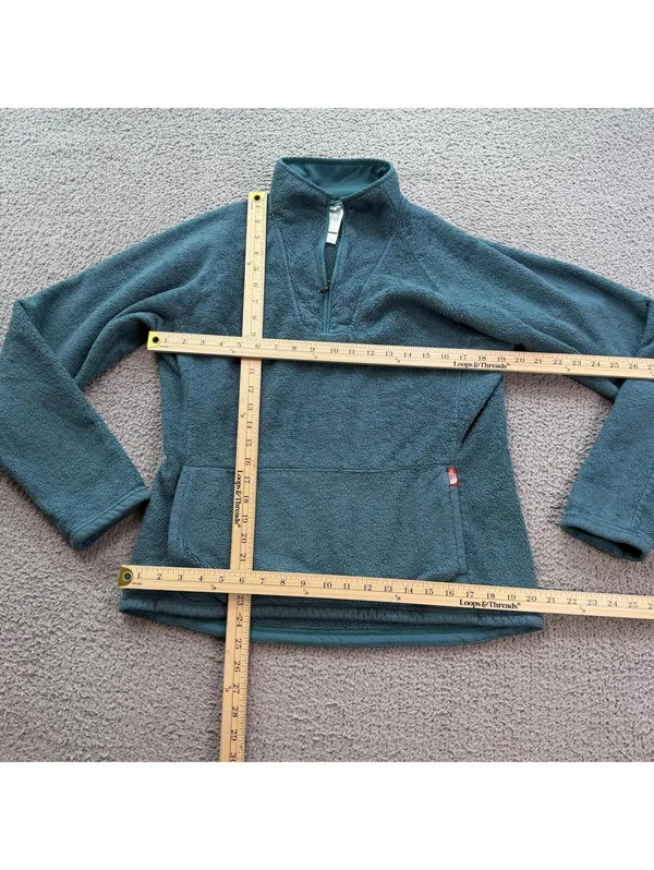 The North Face Women’s Sherpa Quarter Zip Fleece Pullover Teal Blue Gorpcore L - Image 3