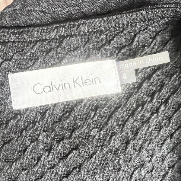 Calvin Klein Black Textured Sleeveless Fit & Flare Dress Size 4 Small - Image 7