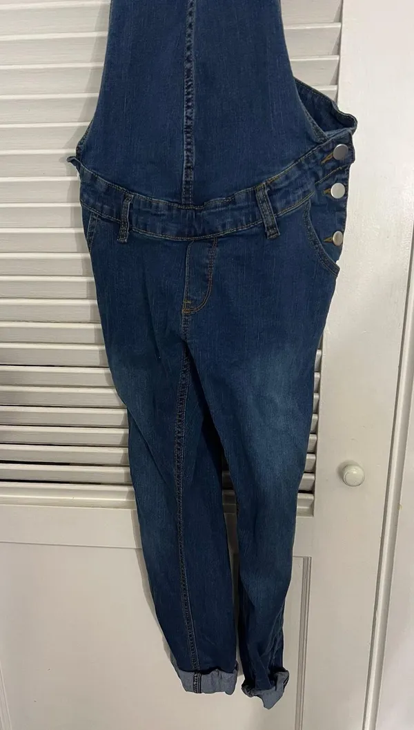 Maacie SM Adjustable Clip On Strap Dark Denim Overalls - Image 4