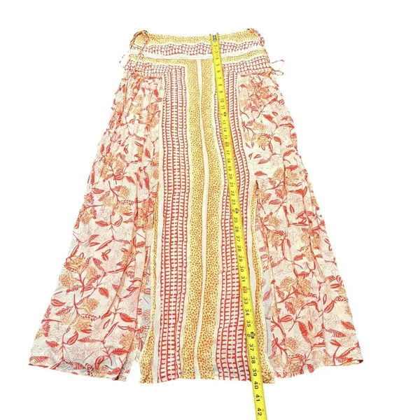 Free People Squared Off Convertible Maxi Skirt Size Small Multicolored Tie Side - Image 5