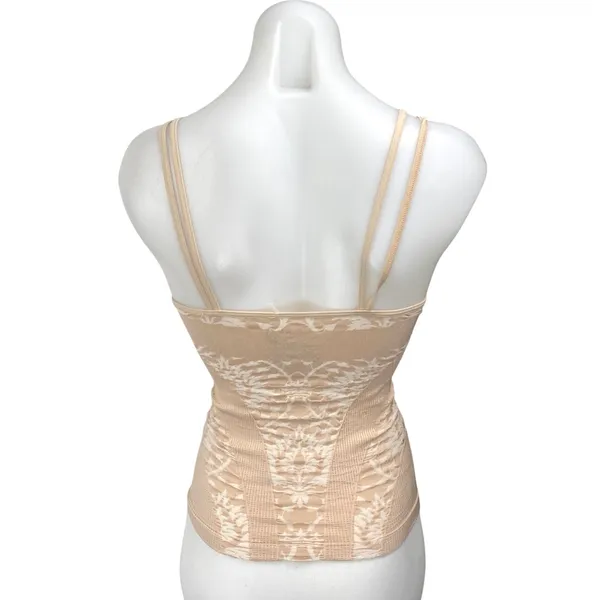 Free People Intimately Mercury Cream Beige Seamless Floral Cami Tank Top XS/S - Image 3