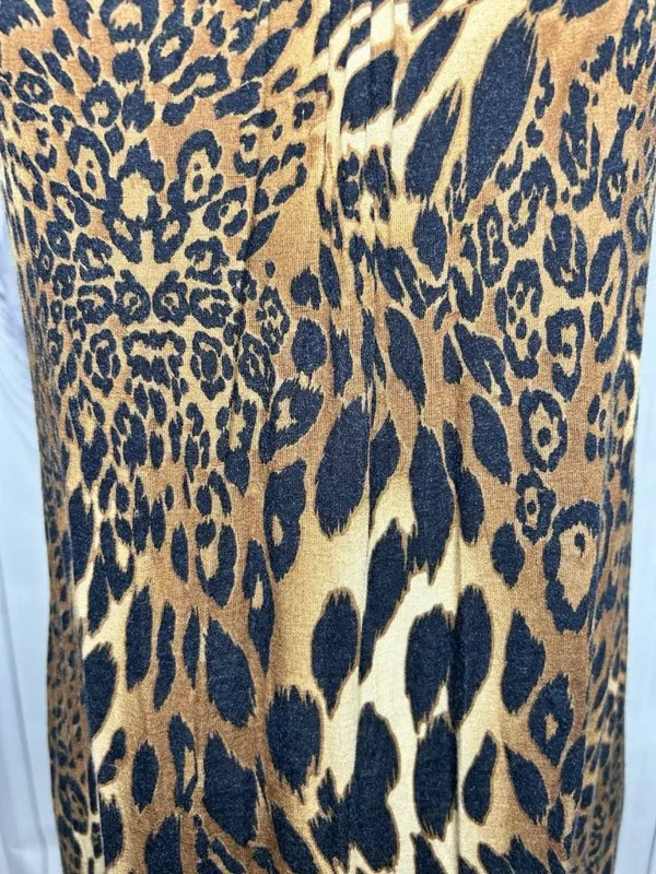 12PM By Mon Ami Maxi Dress Womens Sz S Spaghetti Strap Animal Print Knit - Image 9