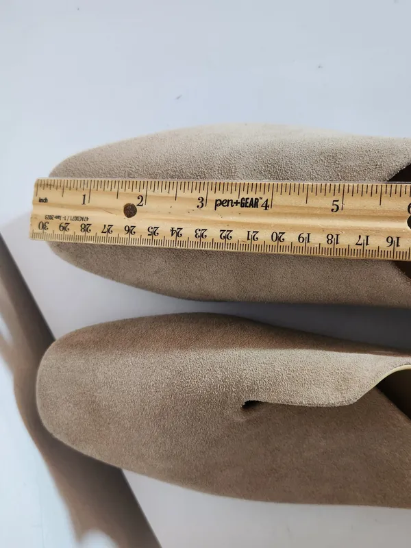 Coldwater Creek Riverside Taupe Suede Square Toe Flats Size 7 - Image 8