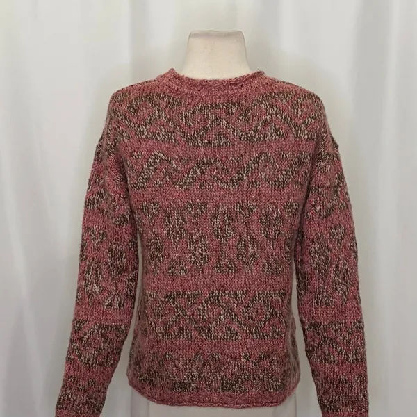 SUNDANCE Marled Roll Neck Sweater Wool Mohair Pink‎ Green Pullover Knit Small - Image 8