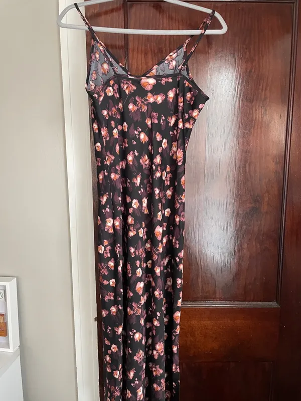 a new day Black Maxi Slip Dress with Pink Floral Print - Image 2