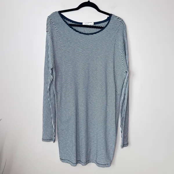 Rag & Bone Striped Kit Dress Size‎ Large Long Sleeved Knit Yarn Dyed Navy White - Image 3