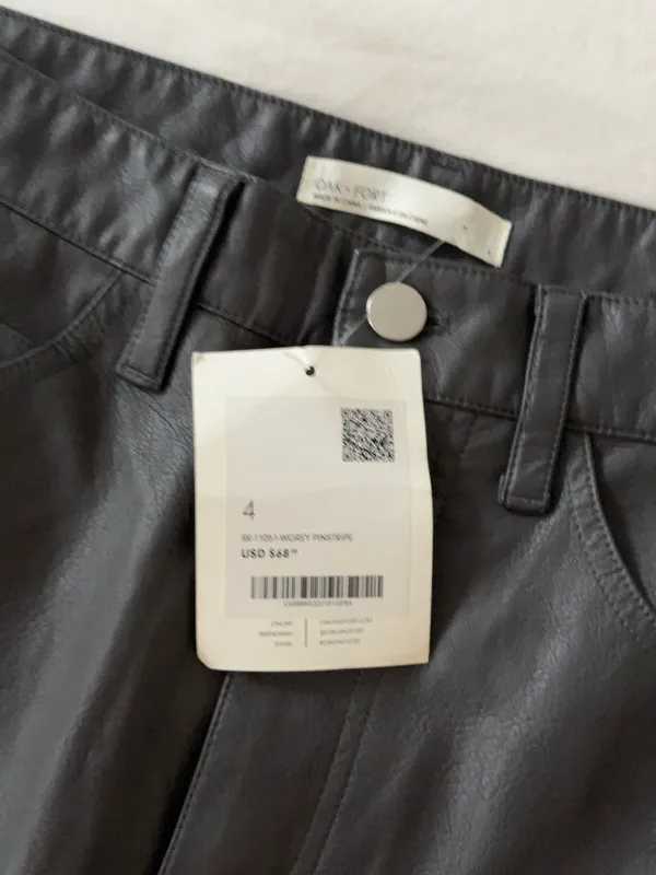 Oak + Fort Grey Faux Leather Mini Skirt - Image 4