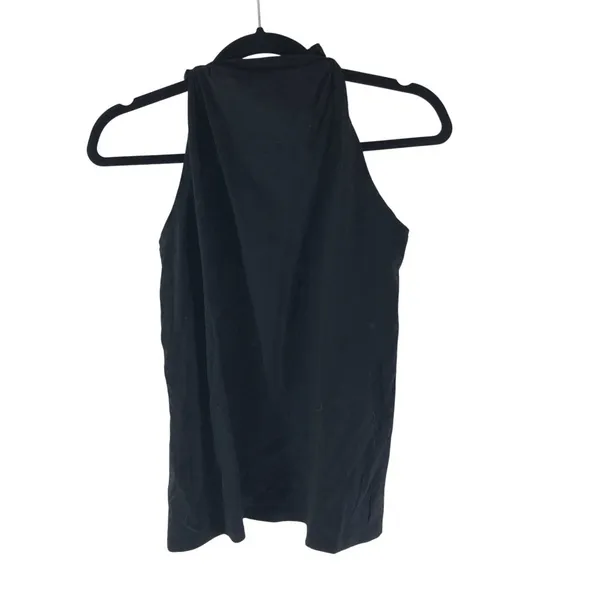 Zara Womens Tank Top Tie Knot Shoulders Scoop Neck Black M - Image 2