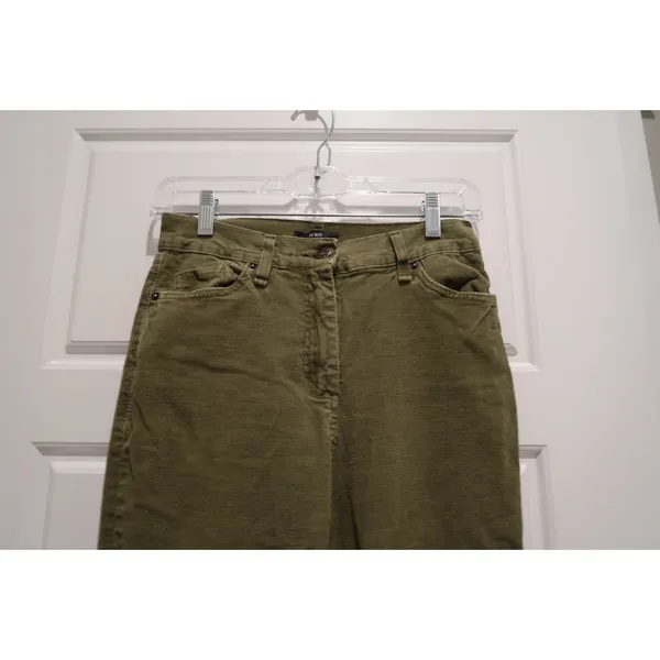 IVKO Womens Olive Green High‎ Waist Corduroy Pants EU 38 Capsule Cotton Europe - Image 4