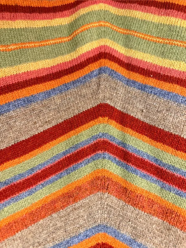 Lauren Ralph Lauren Wool Southwestern RARE Chevron Stripe Fringe Skirt Large - Image 4