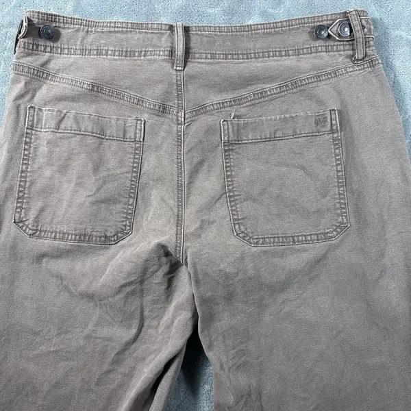 American Eagle Stovepipe Wide Leg Pants Womens 10 Stretch Waist Buckles Brown - Image 5