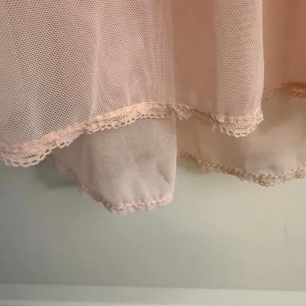 Jessica Simpson Peach Coral Pink Lace Chemise Slip with matching Panties L-36C - Image 3