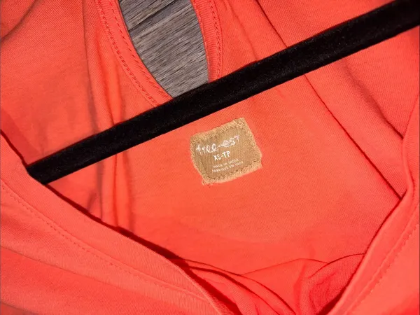 Free People NWOT Money Romper in a vibrant coral-orange shade, size XS - Image 7