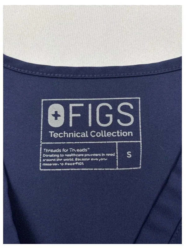 FIGS Navy V Neck Casma Scrub Top Small - Image 9