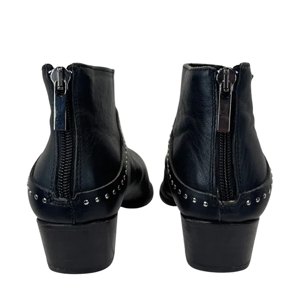 Thursday Boot Co Everyday Black Leather Studded Ankle Boots 6 Western Rocker‎ - Image 6