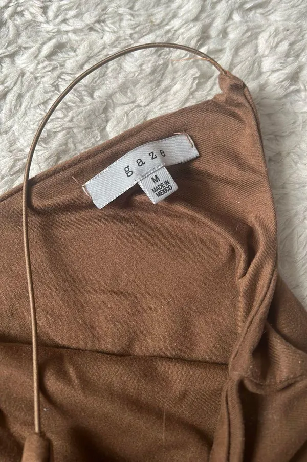 G a z e brown cropped tank top - Image 2