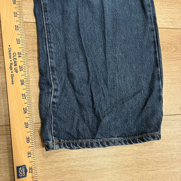 Good American High Waisted Wide Leg Jeans Faded Indigo395 Medium Wash Size 10/30 - Image 4