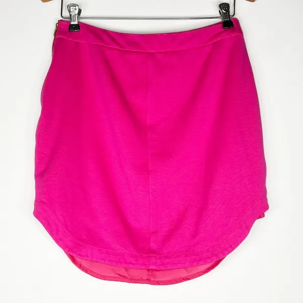 Trina Turk Sculptor Hot Pink Fuchsia Stretch Lined Mini Skirt Womens 4 - Image 5
