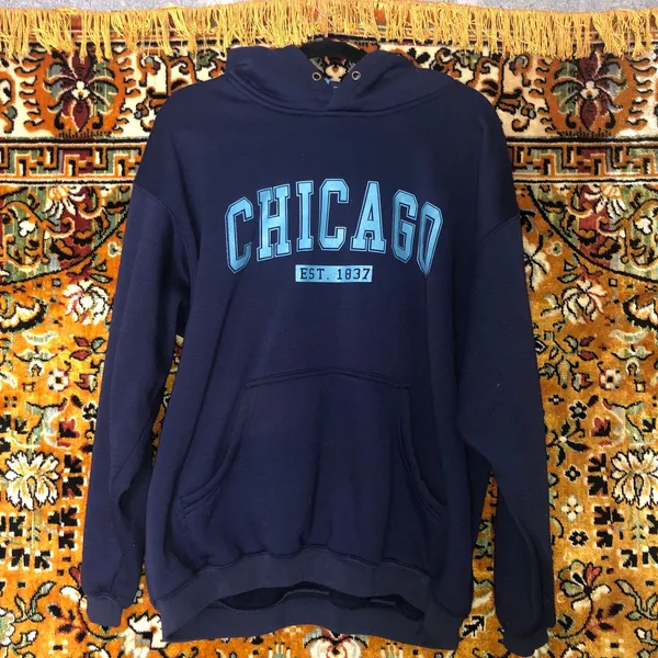 Unisex Navy Blue Cozy Chicago Sweatshirt size XL - Image 2