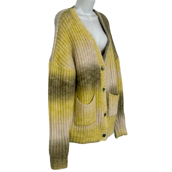 For Love & Lemons Celeste Cardigan Yellow Ombre Chunky Oversized Cardigan size M - Image 8