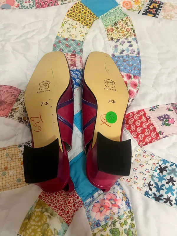 Margaret Jerrold Pink Leather Shoes Size 7.5 - Image 4