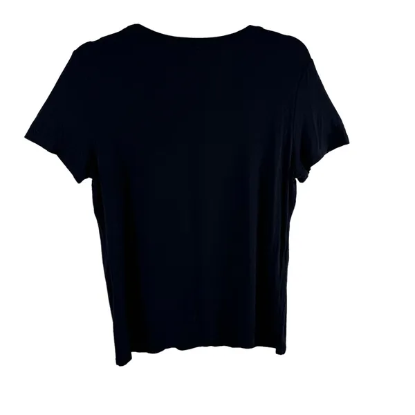 Ekouaer Black Short Sleeve Soft Stretchy Rayon "Pajamas‎ all day" Top Size M - Image 2