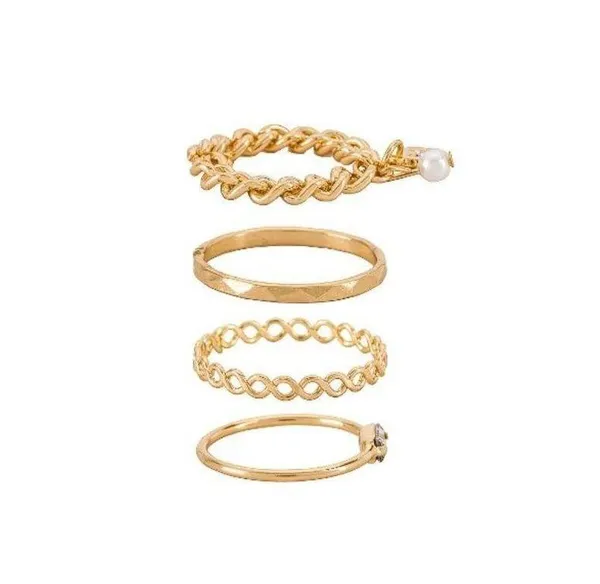 REVOLVE 8 Other Reasons Bling It On Ring Set Gold Womens Size OS - Image 2