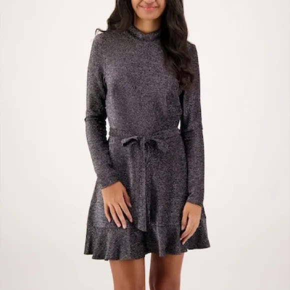 Sparkly Black Long Sleeve Cocktail Dress - Image 5