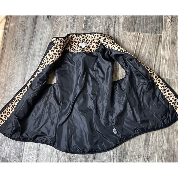 Croft & Barrow Women's L Full Zip Leopard Cheetah Animal Print Quilted Vest #132 - Image 5