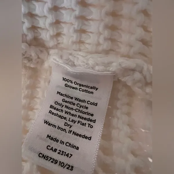 Haven Well Within Organic Cotton Ottoman Stitch Cardigan Ivory Chunky Knit - Image 7