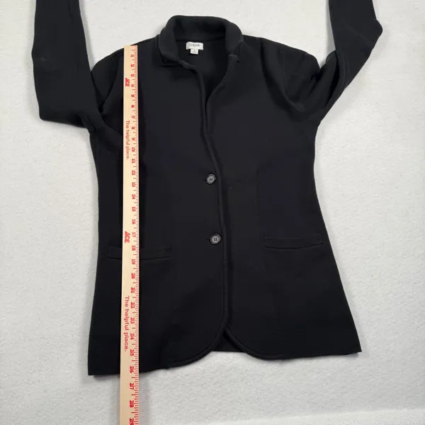 J.Crew Sweater Blazer Womens Small Black‎ Sophie Open Front Knit G9309 Jacket - Image 5
