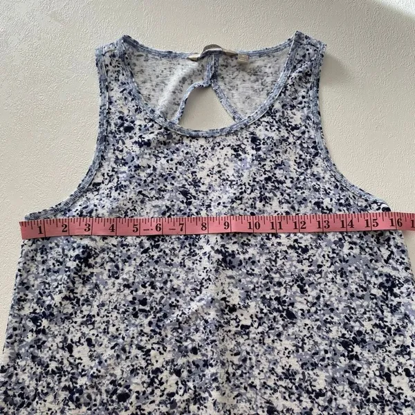 Athleta Blue White Speckle Print Racerback Tank Top | Size Small - Image 4
