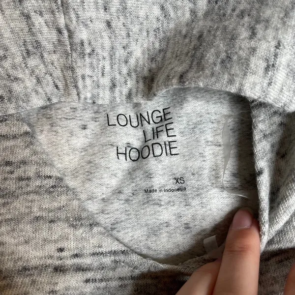 SO Lounge Life‎ Hoodie Heather Grey Extra Small Thin Sweatshirt Pocket Soft Fleece - Image 3