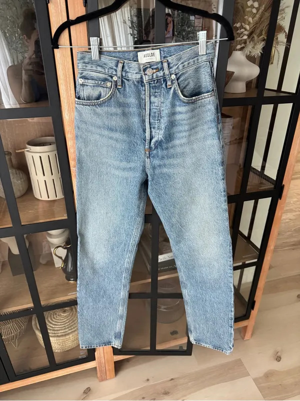 AGOLDE 90s Pinch Waist High Rise Straight Jeans Harmonic light wash denim - Image 3