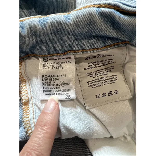 AG Adriano Goldschmied Etta High Waisted Wide Leg Blue Jeans Light Wash - Image 6