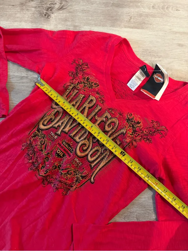 Harley Davidson Y2K Rhinestoned Dead Stock Long Sleeve Size Small - Image 6