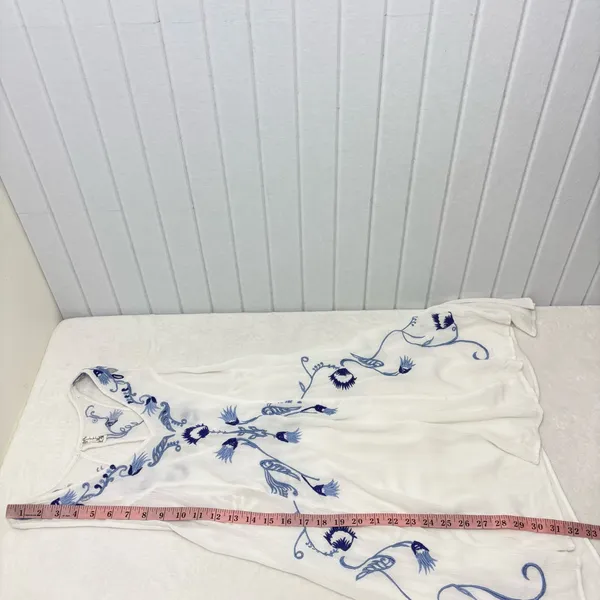 Free People‎ Adelaide Festival Slip Dress, White Mini Dress Floral Embroidery XS - Image 8