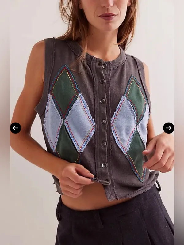 Free people Argyle Craft Vest - Image 2