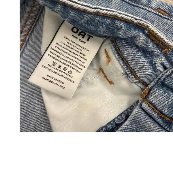 OAT NYC Wide Leg High Rise Loose Fit Light Wash Denim Blue Jeans Size 2 | 26 - Image 5