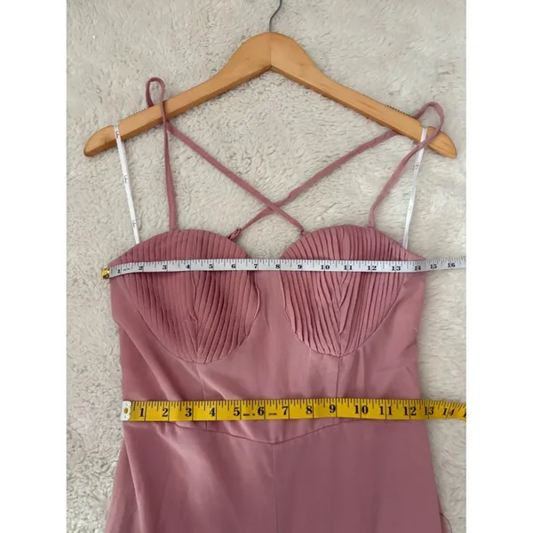 Lulus Priela Pink Ruffled Lace-Up Maxi Dress Size Medium NWT Whimsical Formal - Image 7